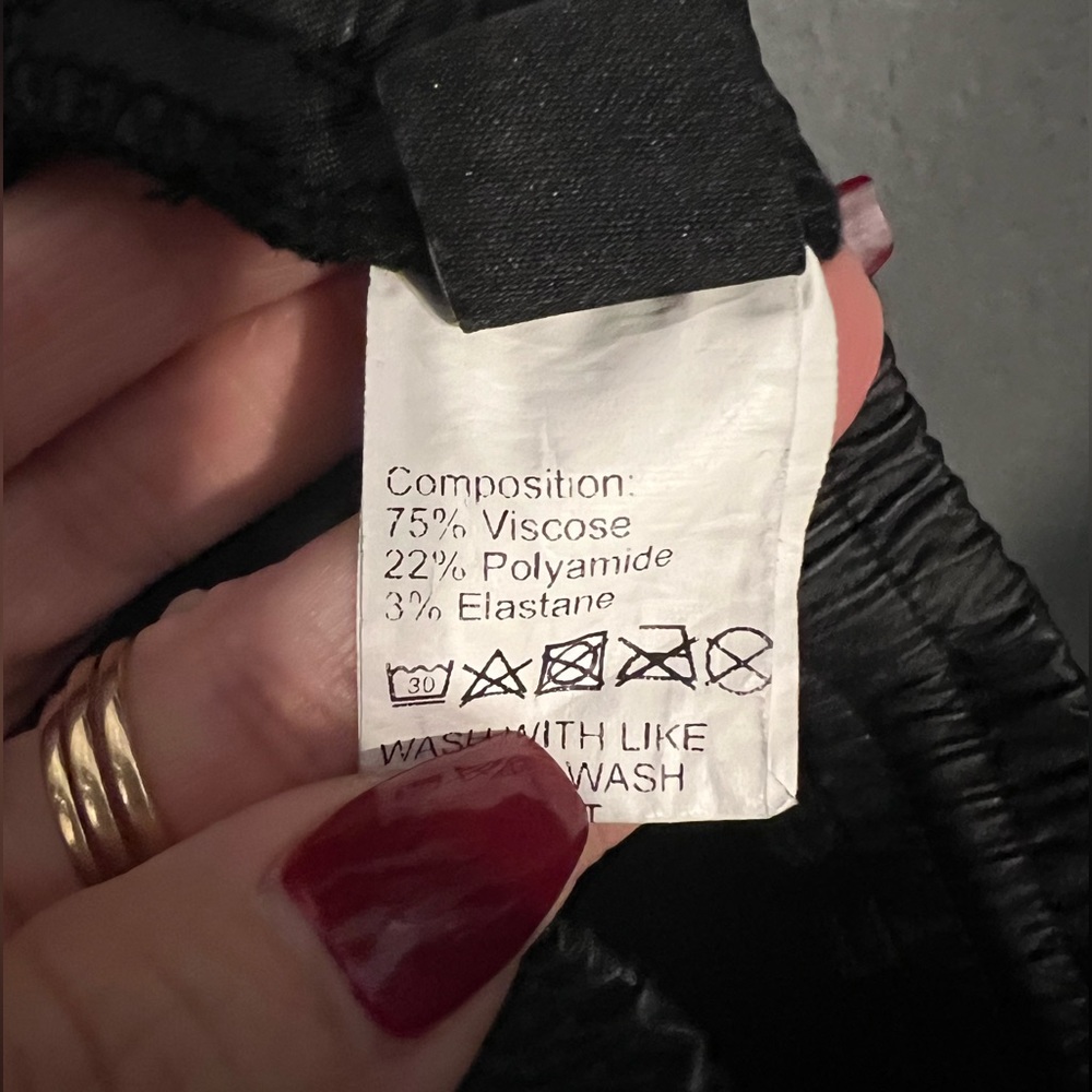 SHEIN Faux Leather Pull on Women Pants - Picture 3 of 5